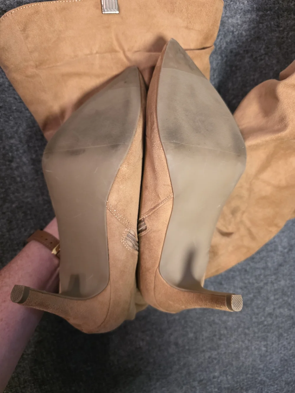 Torrid Tan Faux Suede Over The Knee Boots Women’s 9.5 WW Wide Calf